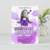 Sweet paarse kabouter spookachtig kinder Halloween Kaart (Staand voorkant)