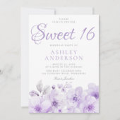 Sweet Paarse Lavendel Meisjes Sweet 16 Verjaardag Kaart (Voorkant)