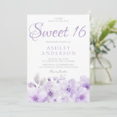Sweet Paarse Lavendel Meisjes Sweet 16 Verjaardag Kaart (Staand voorkant)