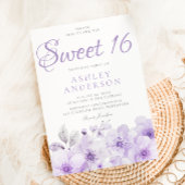Sweet Paarse Lavendel Meisjes Sweet 16 Verjaardag Kaart