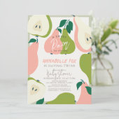 Sweet Pair Roze & Groene Peer Twins Baby shower Kaart (Staand voorkant)