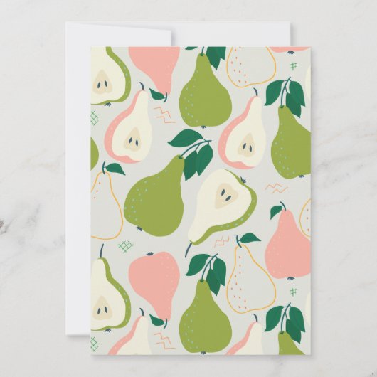 Sweet Pair Roze & Groene Peer Twins Baby shower Kaart (Achterkant)