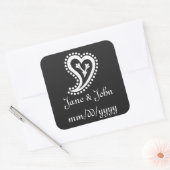 Sweet Paisley Hearts in Black Sticker (Envelop)