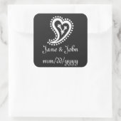 Sweet Paisley Hearts in Black Sticker (Tas)