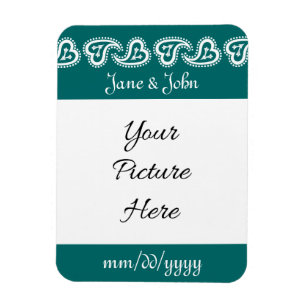 Sweet Paisley Hearts in Blauwgroen Save-the-Date M Magneet