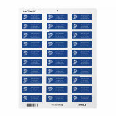 Sweet Paisley Hearts in Blue Return Address Label (Full Sheet)
