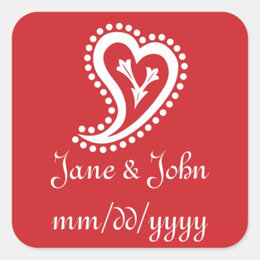 Sweet Paisley Hearts in Cherry Sticker (Voorkant)