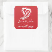 Sweet Paisley Hearts in Cherry Sticker (Tas)