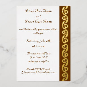 Sweet Paisley Hearts in Chocolate Folie Invitation Uitnodiging