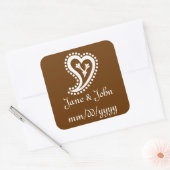 Sweet Paisley Hearts in Chocolate Sticker (Envelop)