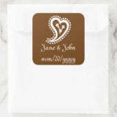 Sweet Paisley Hearts in Chocolate Sticker (Tas)