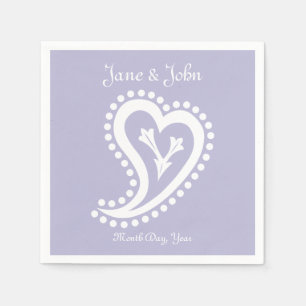 Sweet Paisley Hearts in Lavender Napkins Servetten