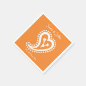 Sweet Paisley Hearts in Oranje Napkins Servetten (Hoek)