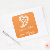 Sweet Paisley Hearts in Oranje sticker (Envelop)