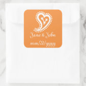 Sweet Paisley Hearts in Oranje sticker (Tas)