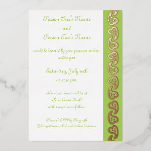 Sweet Paisley Hearts in Peridot Folie Invitation Folie Uitnodiging