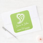Sweet Paisley Hearts in Peridot Sticker (Envelop)