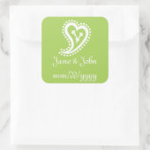 Sweet Paisley Hearts in Peridot Sticker (Tas)