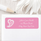Sweet Paisley Hearts in Petal Pink Address Label (Insitu)