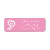 Sweet Paisley Hearts in Petal Pink Address Label (Voorkant)