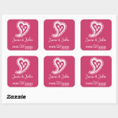 Sweet Paisley Hearts in Raspberry Sticker (Vel)