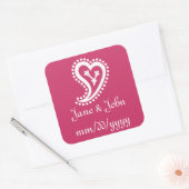 Sweet Paisley Hearts in Raspberry Sticker (Envelop)