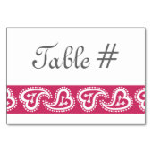 Sweet Paisley Hearts in Raspberry Table Kaart (Achterkant)