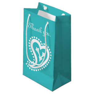 Sweet Paisley Hearts in Turquoise Gift Bag Klein Cadeauzakje