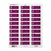 Sweet Paisley Hearts in Wine Return Address Label (Full Sheet)