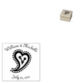 Sweet Paisley Hearts Wooden Announcement Stamp Rubberstempel (Gestempeld)