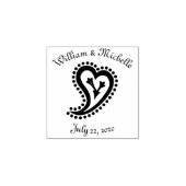 Sweet Paisley Hearts Wooden Announcement Stamp Rubberstempel (Afrduk)