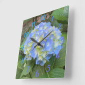 Sweet Pale Blue Mophead Hydrangea Numeral Clock Vierkante Klok (Hoek)
