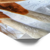 Sweet Palomino Paint Horse Sheltering uit sneeuw Poster (Hoek)