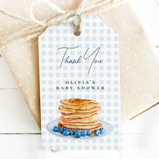 Sweet Pancake Blue Gingham Boy Baby shower Brunch Cadeaulabel