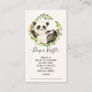 Sweet Panda Baby shower Luier Raffle Ticket Informatiekaartje