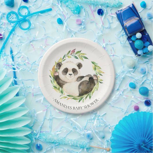 Sweet Panda Beer Baby shower 7" Bord (Feest)