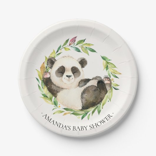 Sweet Panda Beer Baby shower 7" Bord (Voorkant)