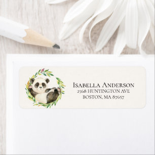 Sweet Panda Beer Baby shower Adres Etiket