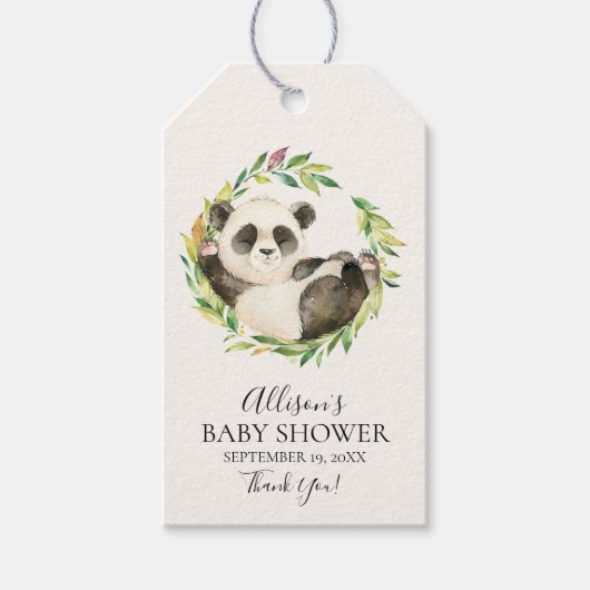 Sweet Panda Beer Baby shower Favor Gift Label Cadeaulabel (Voorkant)
