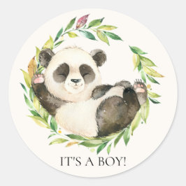 Sweet Panda Beer Het is een Boy Favor Sticker