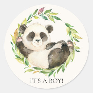 Sweet Panda Beer Het is een Boy Favor Sticker