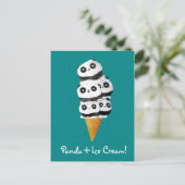 Sweet Panda Beer Ice Cream Cone Briefkaart (Staand voorkant)