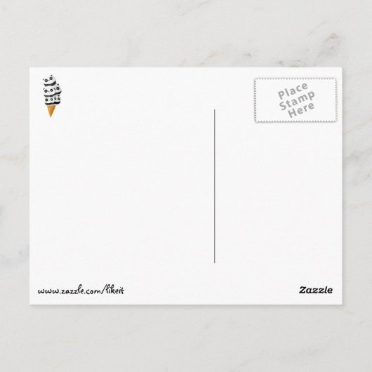 Sweet Panda Beer Ice Cream Cone Briefkaart (Achterkant)