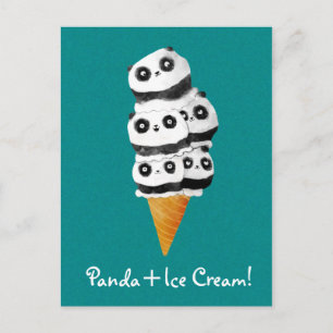 Sweet Panda Beer Ice Cream Cone Briefkaart