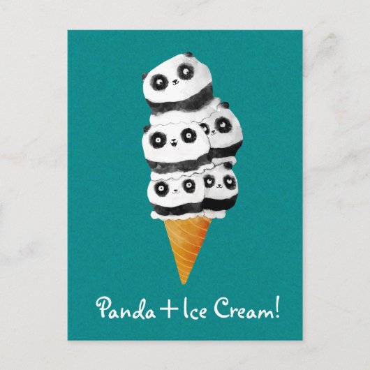 Sweet Panda Beer Ice Cream Cone Briefkaart (Voorkant)
