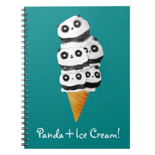 Sweet Panda Beer Ice Cream Cone Notitieboek (Voorkant)
