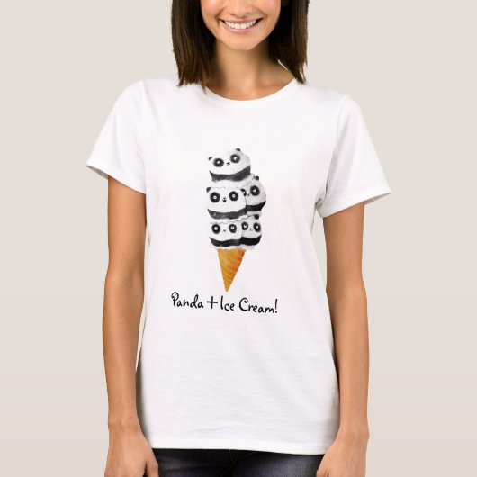 Sweet Panda Beer Ice Cream Cone T-shirt (Voorkant)