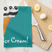 Sweet Panda Beer Ice Cream Cone Theedoek (Quarter Fold)