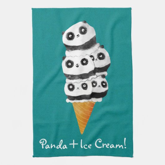 Sweet Panda Beer Ice Cream Cone Theedoek (Verticaal)