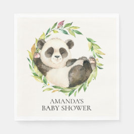 Sweet Panda Beer Neutral Baby shower Papieren serv Servet